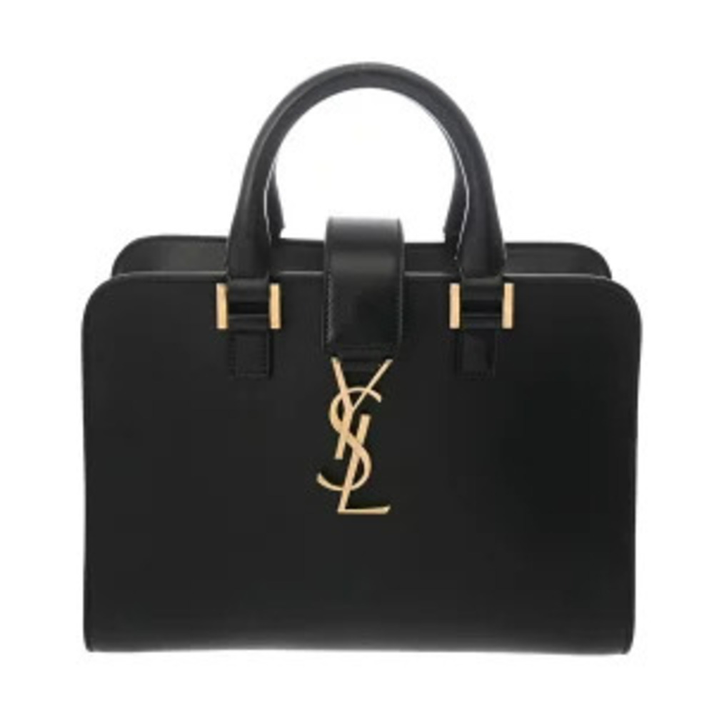 Saint Laurent Baby Cabas Bag Black Grain Calf Leather Handbag